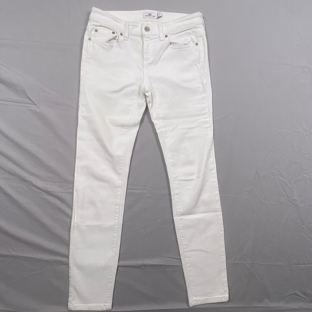 Vineyard Vines Skinny Jeans Women 2 White Stretch Denim Casual Preppy Pants‎